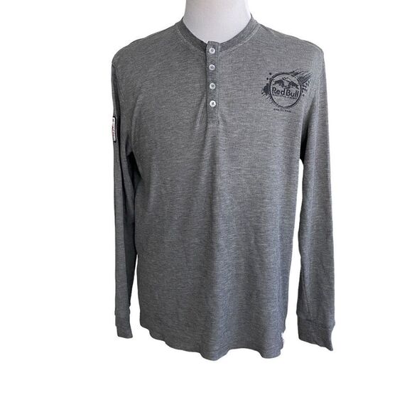 Puma Red Bull Racing Team Gray Henley Tee Size M - Picture 1 of 11
